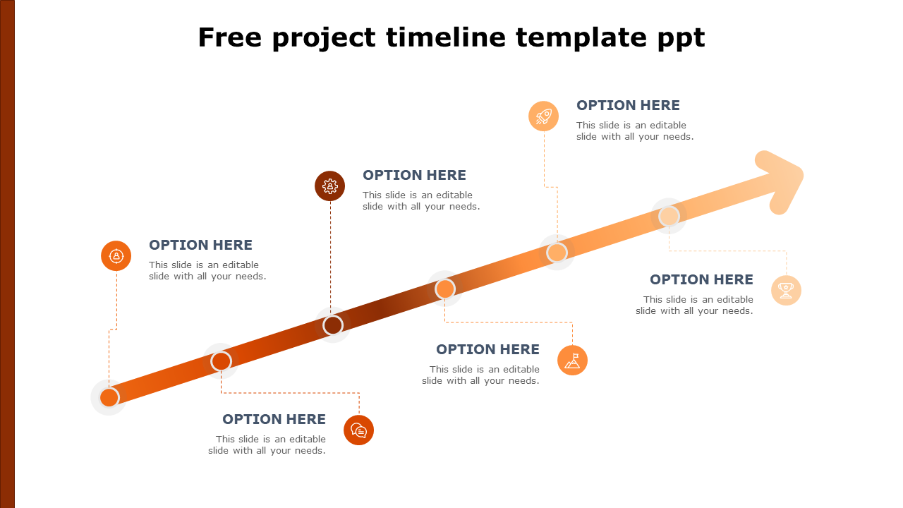 Free project timeline template ppt-orange
